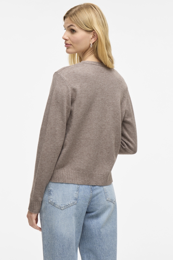 VIRIL SHORT L/S KNIT CARDIGAN-NOOS 14060800 FALCON/MELANGE
